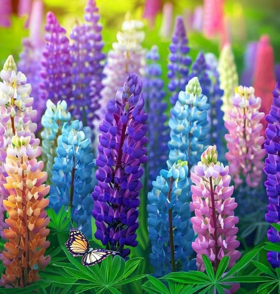 Lupine Seeds for Planting Lupinus Polyphyllus wildflower garden flower bed Heirloom Non-GMO Seeds